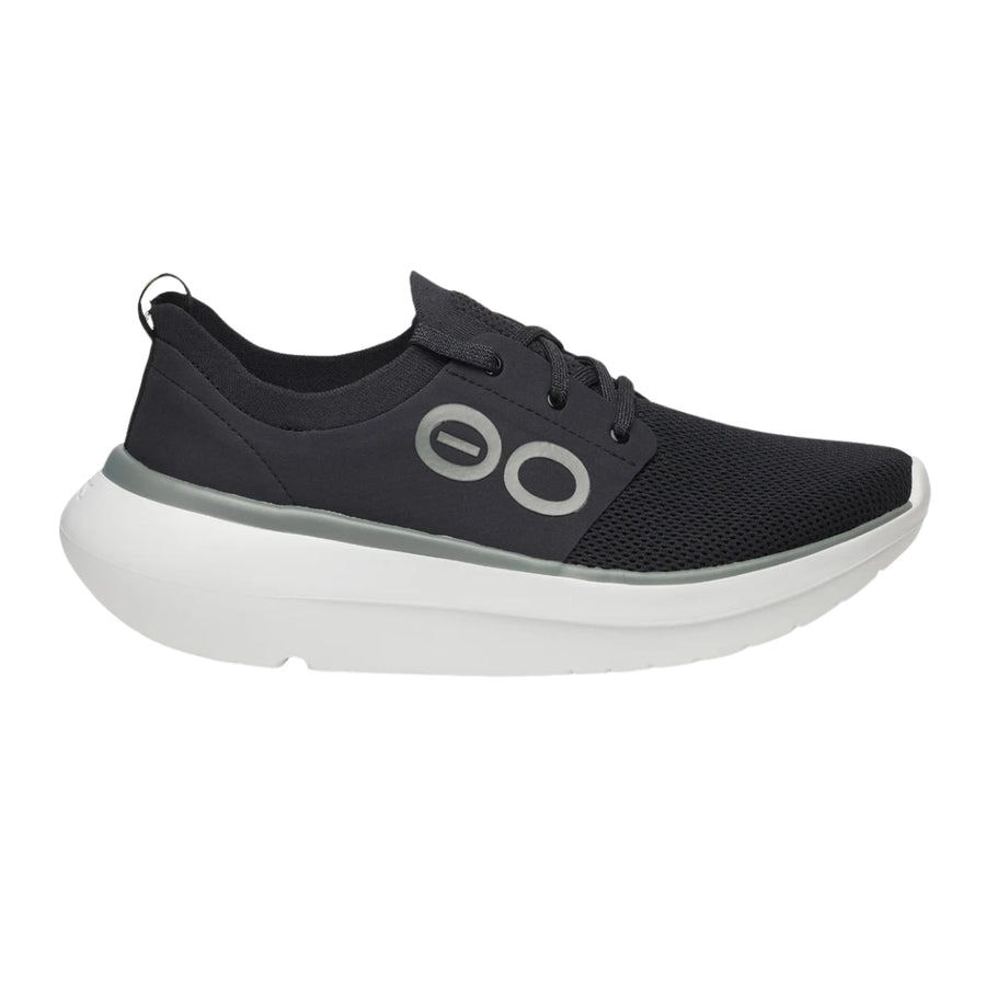 Oofos Stride Lace-Up Shoe White & Black