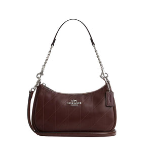 Coach Teri Shoulder Bag With Quilting 'Smooth Leather Silver Maple'