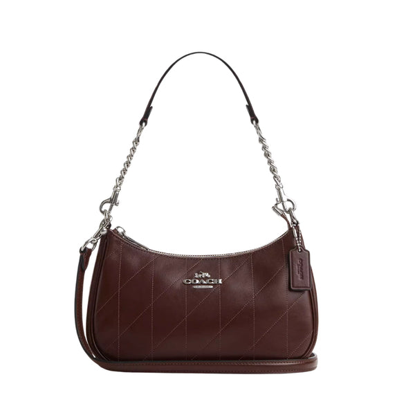 Coach Teri Shoulder Bag With Quilting 'Smooth Leather Silver Maple'