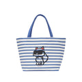 KarlLagerfeld Ikon Choupette Striped Shopper White And Blue Stripes