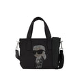 KarlLagerfeld Ikon Small Rhinestone Shopper Black
