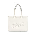 KarlLagerfeld Kskuare Grainy Medium Tote Bag Off White