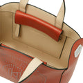 KarlLagerfeld Kcircle Perforated Small Tote Bag Red Brick