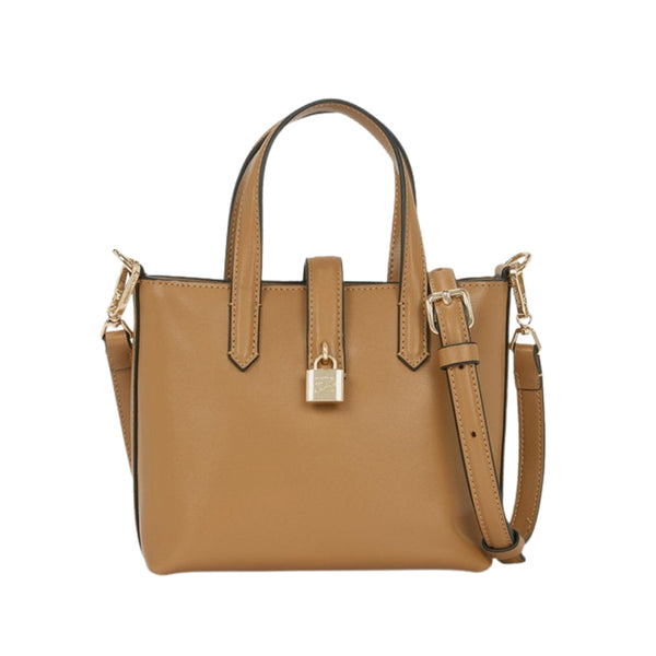 KarlLagerfeld Kautograph Padlock Mini Tote Bag Caramel