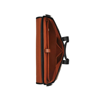 Sullivan Portfolio Brief In Signature Canvas 'Signature Canvas Gunmetal Tan Black'