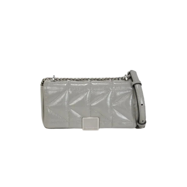 KarlLagerfeld Kkuilt Shiny Small Crossbody Bag Cloud Grey