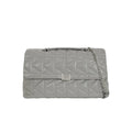 KarlLagerfeld Kkuilt Shiny Large Shoulder Bag Cloud Grey