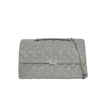 KarlLagerfeld Kkuilt Shiny Large Shoulder Bag Cloud Grey