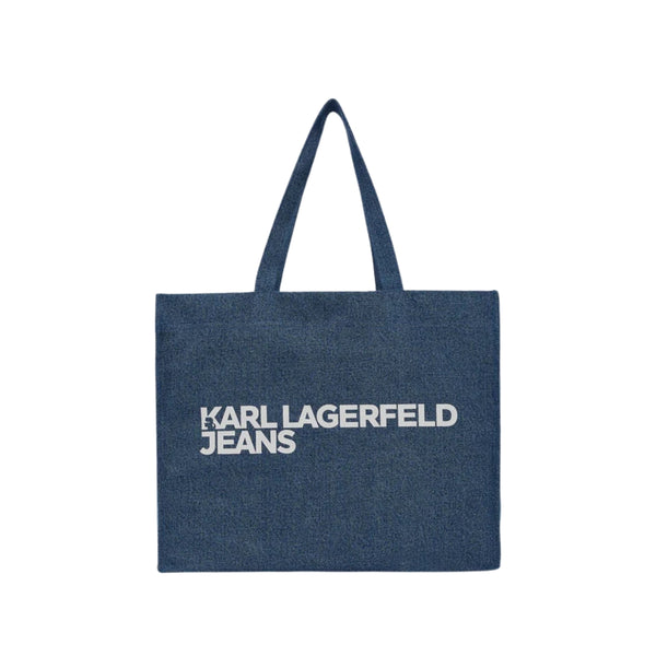 KarlLagerfeld Logo Denim Shopper Washed Mid Blue