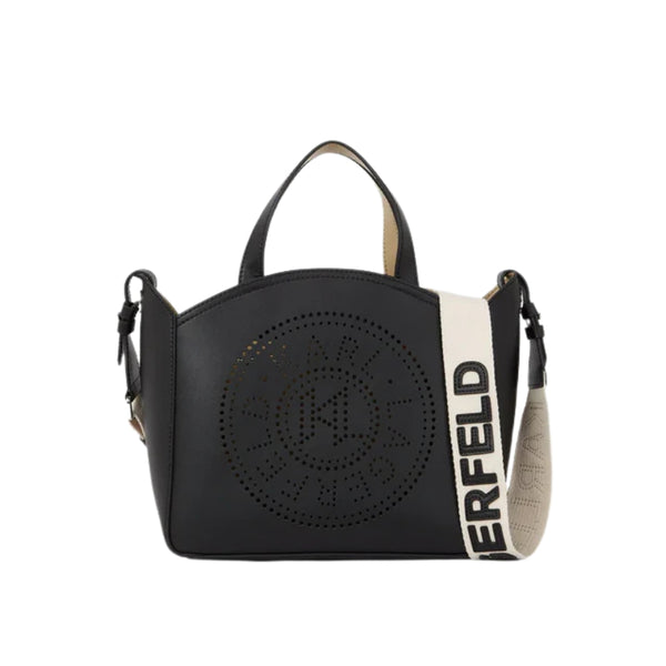 KarlLagerfeld Kcircle Perforated Small Tote Bag Black
