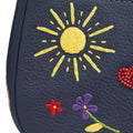 Coach Teri Mini Crossbody Bag With Embroidery 'Pebbled Leather Gold Dark Denim'