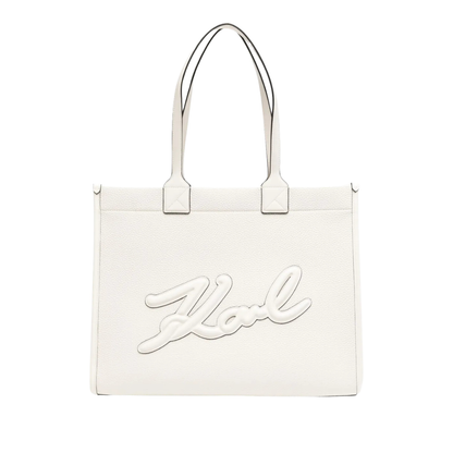 KarlLagerfeld Kskuare Grainy Medium Tote Bag Off White