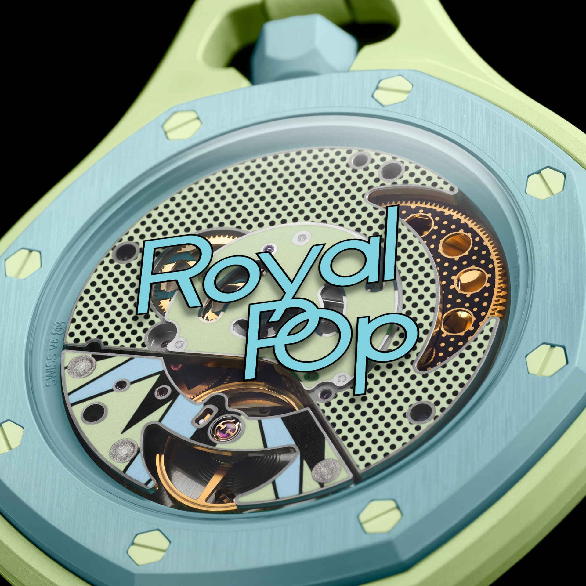Blaue Acht Lime Green Dial Petite Tapisserie Pattern Royal Pop