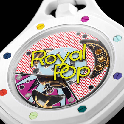 Huit Blanc White Dial Petite Tapisserie Pattern Royal Pop