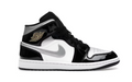 Air Jordan 1 Mid SE Patent Black White Metallic Silver Metallic Gold
