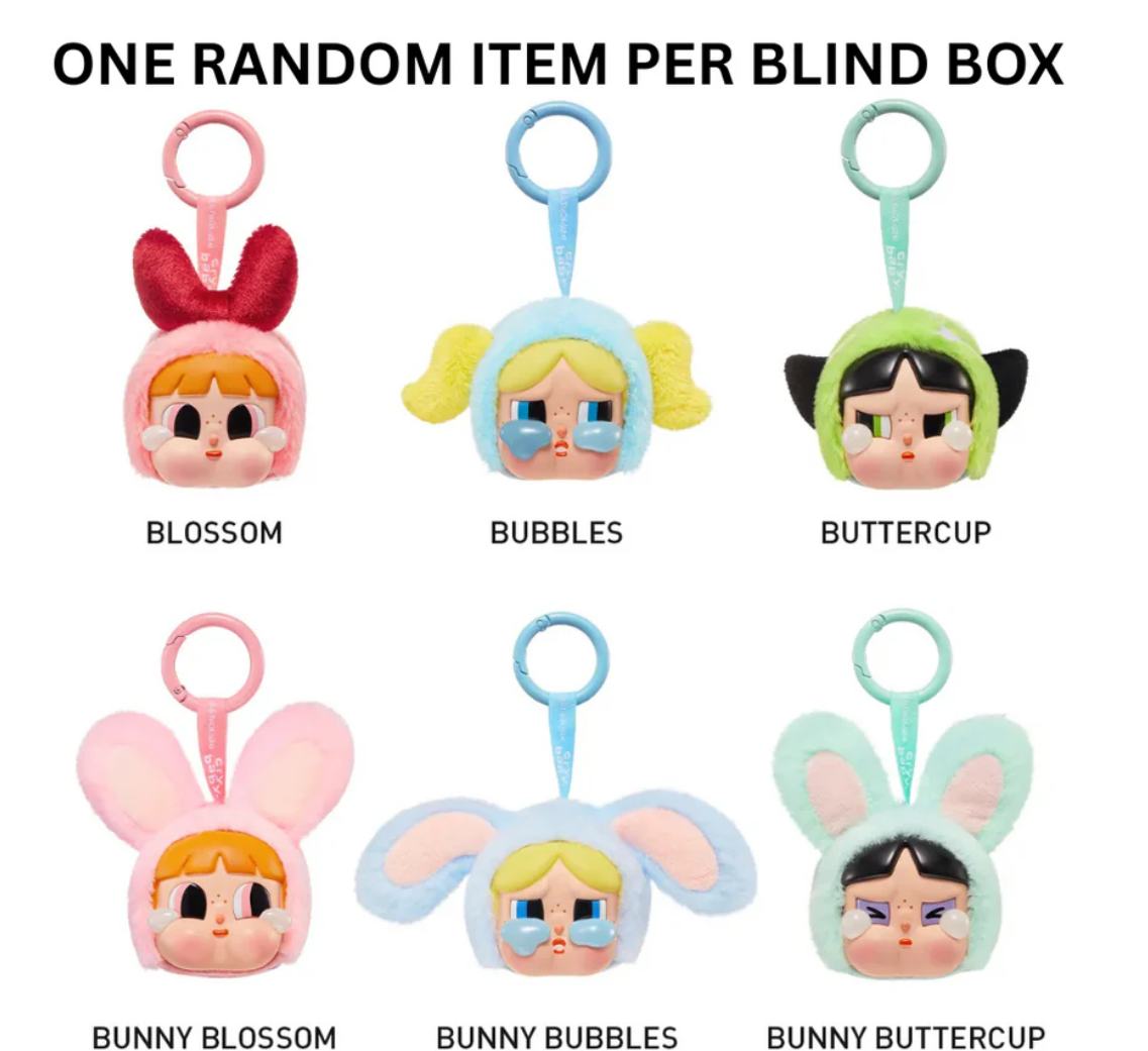 Pop Mart CryBaby x Powerpuff Girls Series Vinyl Face Plush Sealed Case (6 Blind Boxes)