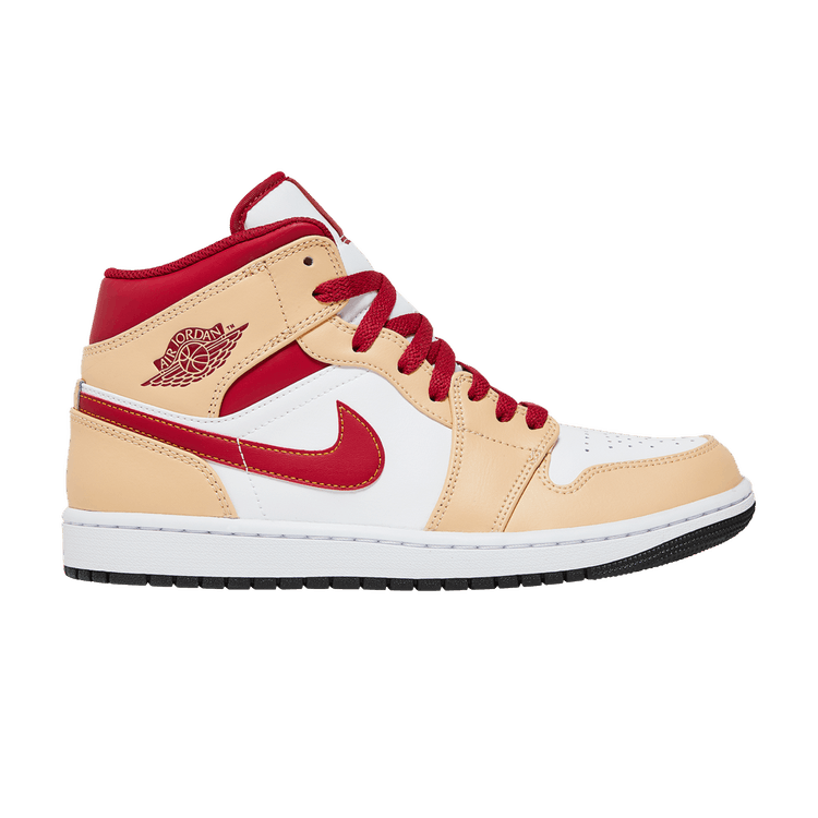 Jordan 1 Mid 'Light Curry Cardinal Red'