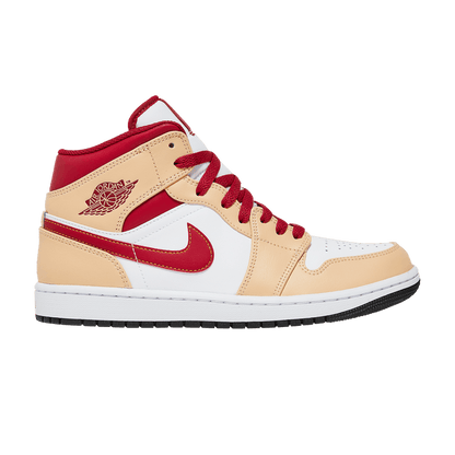 Jordan 1 Mid 'Light Curry Cardinal Red'