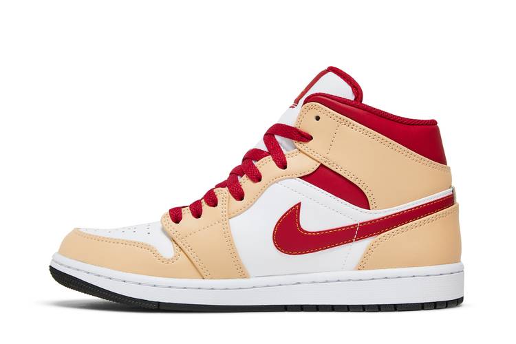 Jordan 1 Mid 'Light Curry Cardinal Red'