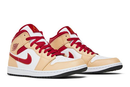 Jordan 1 Mid 'Light Curry Cardinal Red'