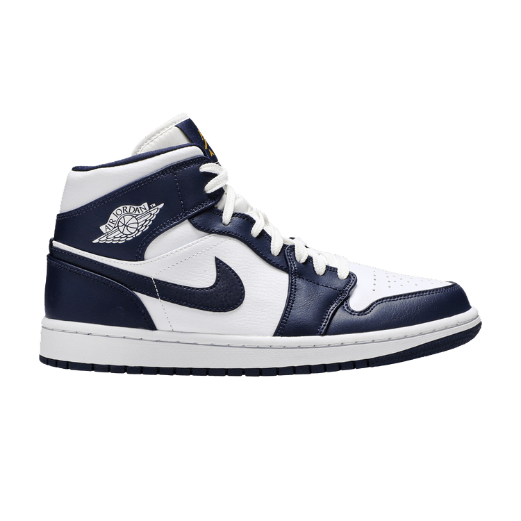 Jordan 1 Mid 'White Metallic Gold Obsidian'