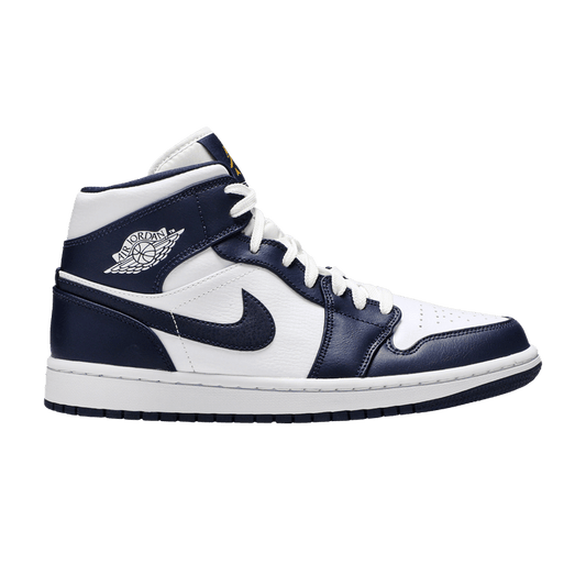 Jordan 1 Mid 'White Metallic Gold Obsidian'