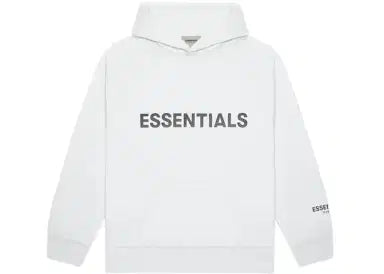 Fear Of God Essentials 3D Silicon Applique SS20 Hoodie White