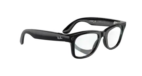 Ray Ban Meta Smart Glasses - Wayfarer Shiny Black Clear Lenses