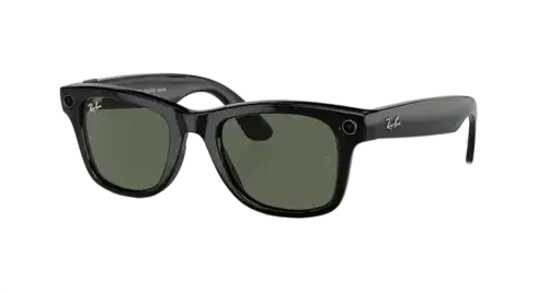 Ray Ban Meta Smart Glasses - Wayfarer Shiny Black G-15 Green Lenses