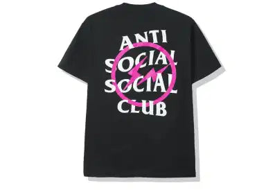 Anti Social Social Club x Fragment Pink Bolt Tee 'Black'