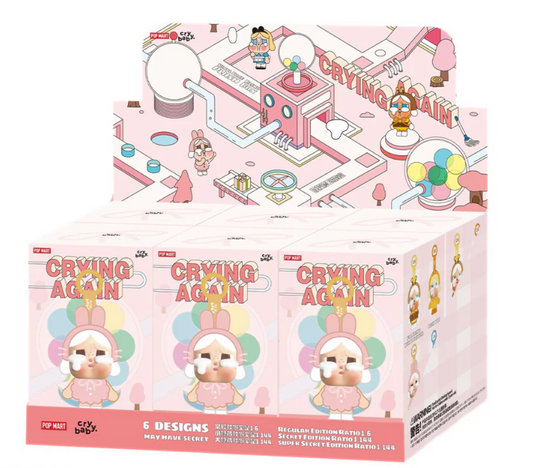 Pop Mart Cry Baby Crying Again Series Vinyl Face Plush Single Blind Box (Pack Of 6)