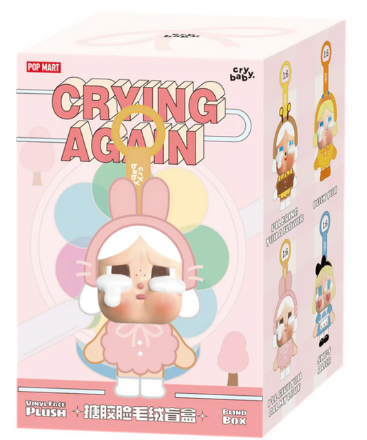 Pop Mart Cry Baby Crying Again Series Vinyl Face Plush Single Blind Box (pack of 1)